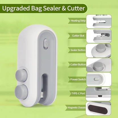 Mini Bag Sealer 2 in 1 Seal & Cutter Heat Sealers