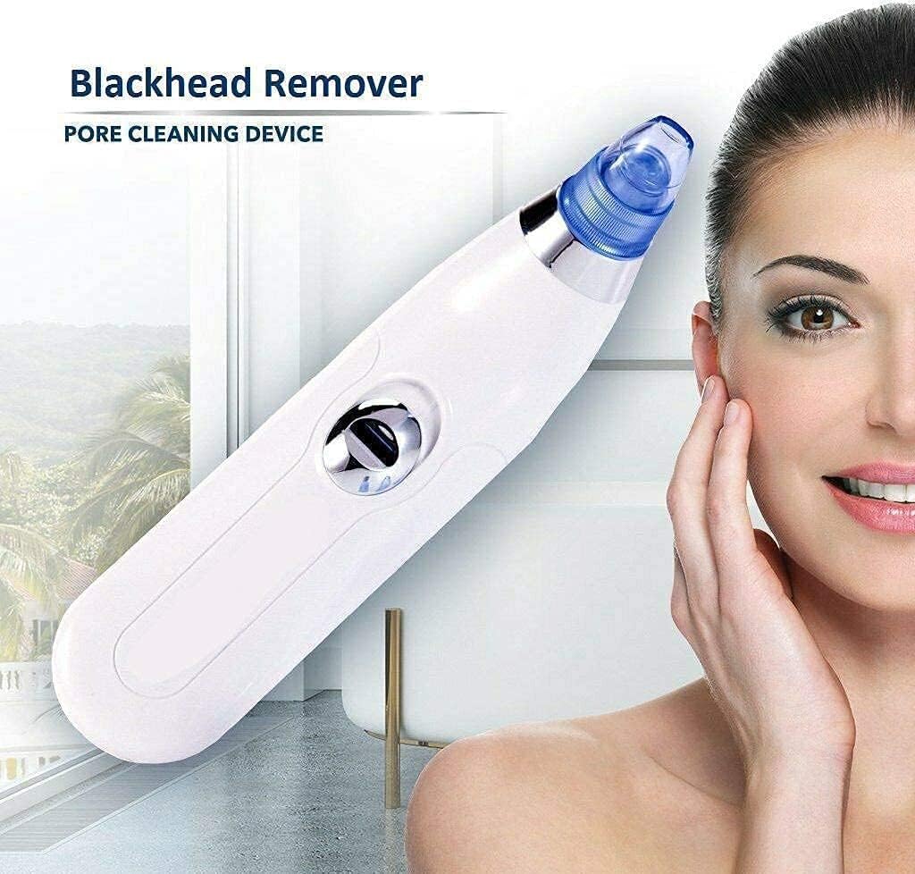 4 In 1 Multi-Function Blackhead Whitehead Remover Device Facial Cleansing Tool ,Skin Cleaner,Pimple Removal Tool,For Men & Women(White)